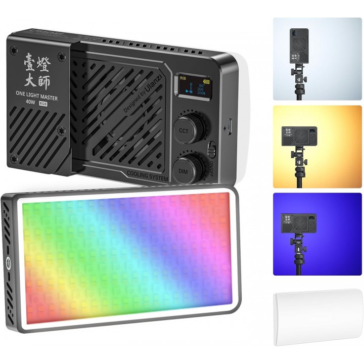 Накамерне світло надпотужне 40Вт RGB із розсіювачем CRI 96+ 2700-6500К Ulanzi LM-P40RGB