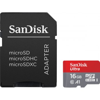 Карта памяти SANDISK MicroSDHC 16GB UHS-I CLASS 10 Ultra A1 (SDSDUNB-016G-GN3IN)