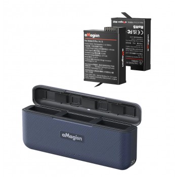 Зарядка и два аккумулятора Action 6 / 5 Pro / Osmo 360 2100мАч PD3 aMagisn AA1921