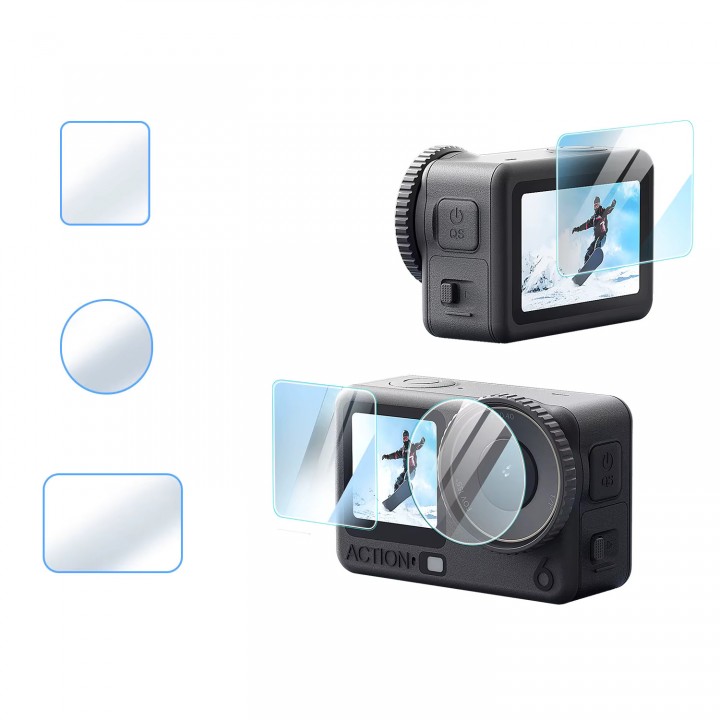 Скло DJI Action 6 захисне загартоване 9H на лінзу екрани aMagisn AA36-A