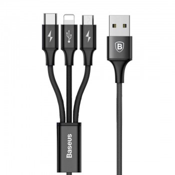 Кабель BASEUS 3in1 CAMLT-SU01 1.2M чорний