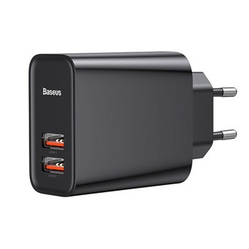 Мережевий зарядний пристрій USB Baseus Dual QC3.0 CCFS-E01