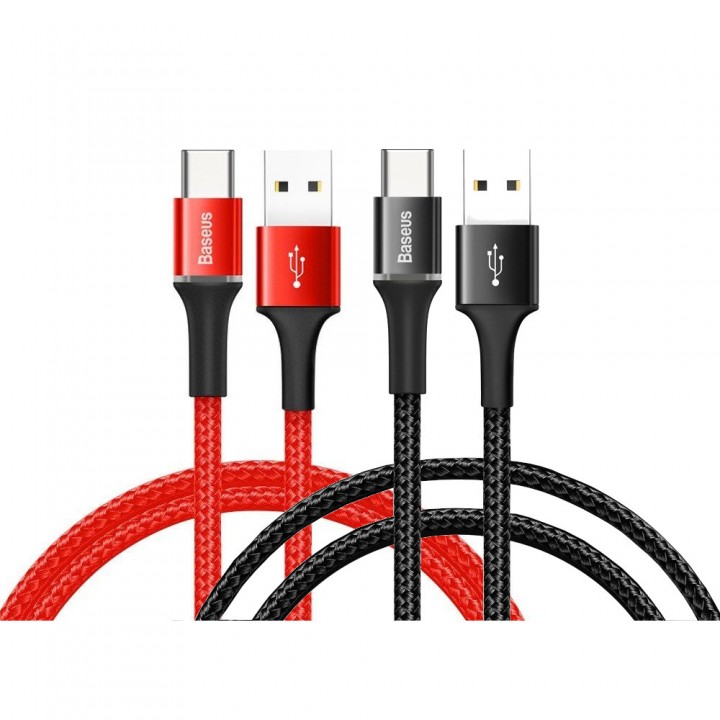 Красный, черный кабель Type-C Baseus 50см