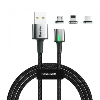 Магнітний кабель Lightning / Type-C / MicroUSB Baseus Zinc TZCAXC-B01