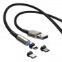 Кабель магнітний Lightning / USB Type-C / microUSB 2А 2м Baseus Zinc TZCAXC-G01