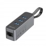 Концентратор хаб 3x USB 3.2 1000Мб/с Ethernet Baseus CAHUB-AH0G