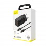 Зарядний пристрій для швидкої зарядки 45Вт USB Type-C чорний Baseus GaN CCGAN-Q01
