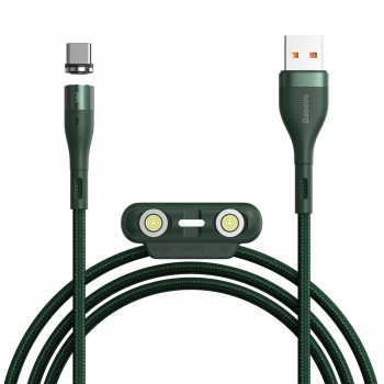Магнітний кабель Type-C Micro Lightning 3А 1м 480Мб/с зелений Baseus CA1T3-A06