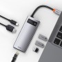 Концентратор хаб USB Type-C 6в1 зарядка 100Вт Baseus Metal Gleam CAHUB-CW0G