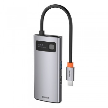 Концентратор хаб USB Type-C 4в1 HDMI 4K зарядка 100Вт Baseus Metal Gleam CAHUB-CY0G
