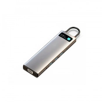 Концентратор хаб USB Type-C 11в1 VGA картридер зарядка 100Вт Baseus Metal Gleam CAHUB-CT0G