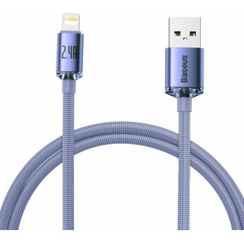 Кабель Lightning для айфон фіолетовий 1.2м Baseus Crystal Shine CAJY000005
