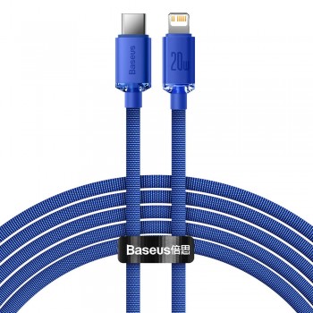 Кабель Type-C Lightning для айфон 20Вт 2м синій Baseus Crystal Shine CAJY000303