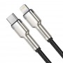 Кабель Type-C Lightning 20Вт 480Мб/с чорний Baseus Cafule CATLJK-B01