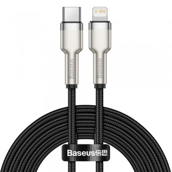 Кабель Type-C Lightning 20Вт 480Мб/с чорний Baseus Cafule CATLJK-B01