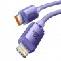 Кабель Type-C Lightning для айфон 20Вт 2м фіолетовий Baseus Crystal Shine CAJY000305