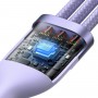 Кабель Type-C Micro Lightning 100Вт 1.5м фіолетовий Baseus Flash Series II CASS030205