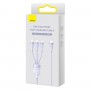 Кабель Type-C Micro Lightning 100Вт 1.5м фіолетовий Baseus Flash Series II CASS030205