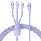 Кабель Type-C Micro Lightning 100Вт 1.5м фіолетовий Baseus Flash Series II CASS030205