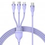 Кабель Type-C Micro Lightning 100Вт 1.5м фіолетовий Baseus Flash Series II CASS030205