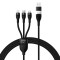 Кабель USB Type-C Micro Lightning 100Вт 1.2м черный Baseus Flash Series II CASS030101