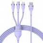 Кабель USB Type-C Micro Lightning 100Вт 1.2м фиолетовый Baseus Flash Series II CASS030005