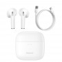 Бездротові навушники Bluetooth 5.0 TWS білий Baseus Bowie E8 White NGE8-02