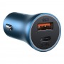 Зарядка в прикуриватель для айфон USB Type-C 40Вт голубая Baseus Golden Contactor Pro TZCCJD-03