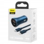 Зарядка в прикуриватель для айфон USB Type-C 40Вт голубая Baseus Golden Contactor Pro TZCCJD-03