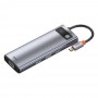 Концентратор хаб USB Type-C 9в1 VGA HDMI картридер зарядка 100Вт Baseus Metal Gleam CAHUB-CU0G