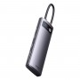 Концентратор хаб USB Type-C 8в1 HDMI 4K картридер зарядка 100Вт Baseus Metal Gleam WKWG050113