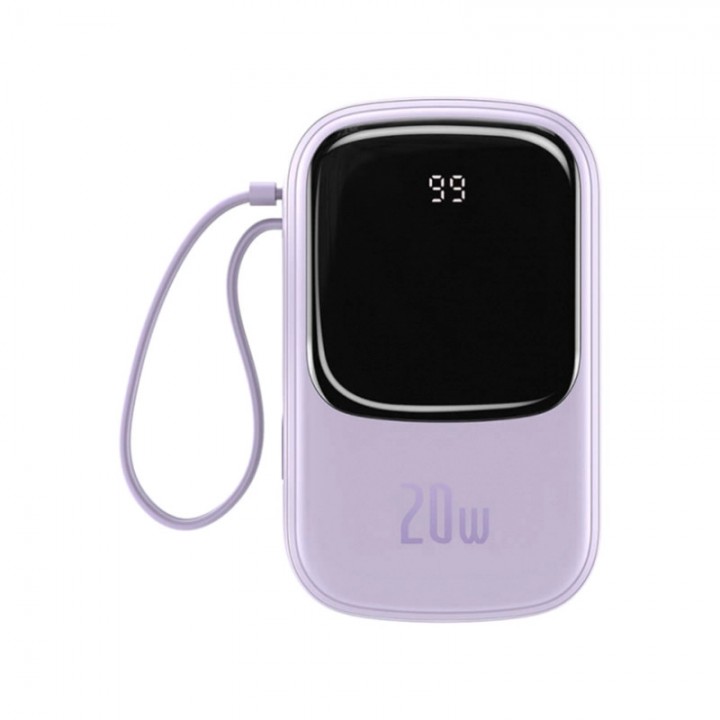 Повербанк 20000 мАгод 20Вт USB Lightning фіолетовий Baseus Qpow PPQD030005