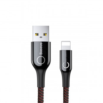 Кабель BASEUS CALCD-01 C-shaped Light Intelligent Cable Lightning 2.4A 1M чёрный