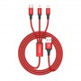 Кабель с зарядным BASEUS Dual Charger + 3in1 Cable 1.2M красный TZCL-D92
