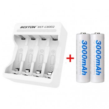 Зарядное устройство и два аккумулятора АА 3000мАч Beston C80022AA