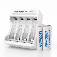 Набір акумуляторів та зарядка Beston C8002 Kit (AAA 4 шт, 1300 mAh)