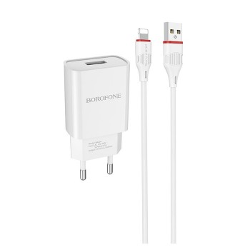 Зарядка для айфону USB Lightning 2.1A з кабелем Borofone BA20A