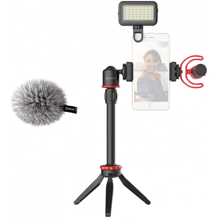 Набор блогера микрофон BY-MM1+ LED лампа штатив BOYA BY-VG350