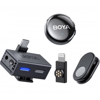 Микрофон беспроводной с ИИ для телефона/камеры Type-C Lightning Boya BOYALINK 3-04