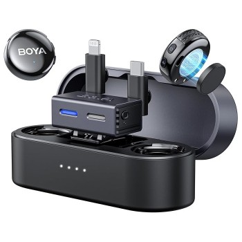Мікрофон подвійний бездротовий з ШІ у кейсі для телефону/камери Type-C Lightning Boya BOYALINK 3-01