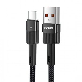 Кабель USB Type-C 80Вт 7А быстрая зарядка 1м черный ESSAGER EXCT-XC01