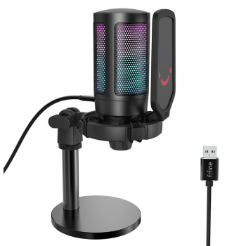 Мікрофон конденсаторний ігровий з поп-фільтром Fifine A6 RGB Ampligame