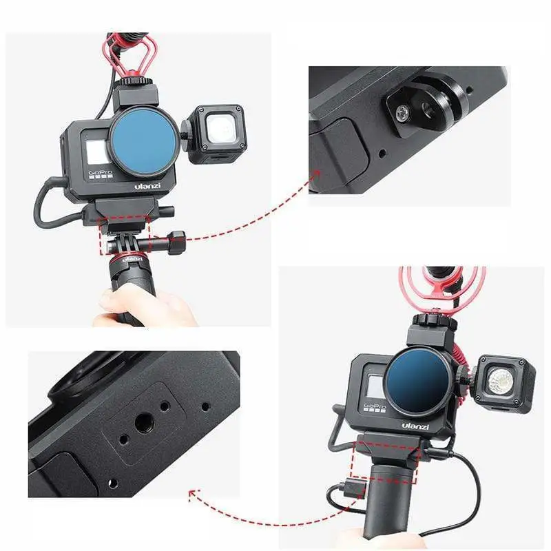 зображення кріплення 1/4 дюйма і GoPro на влог рамці GoPro 8