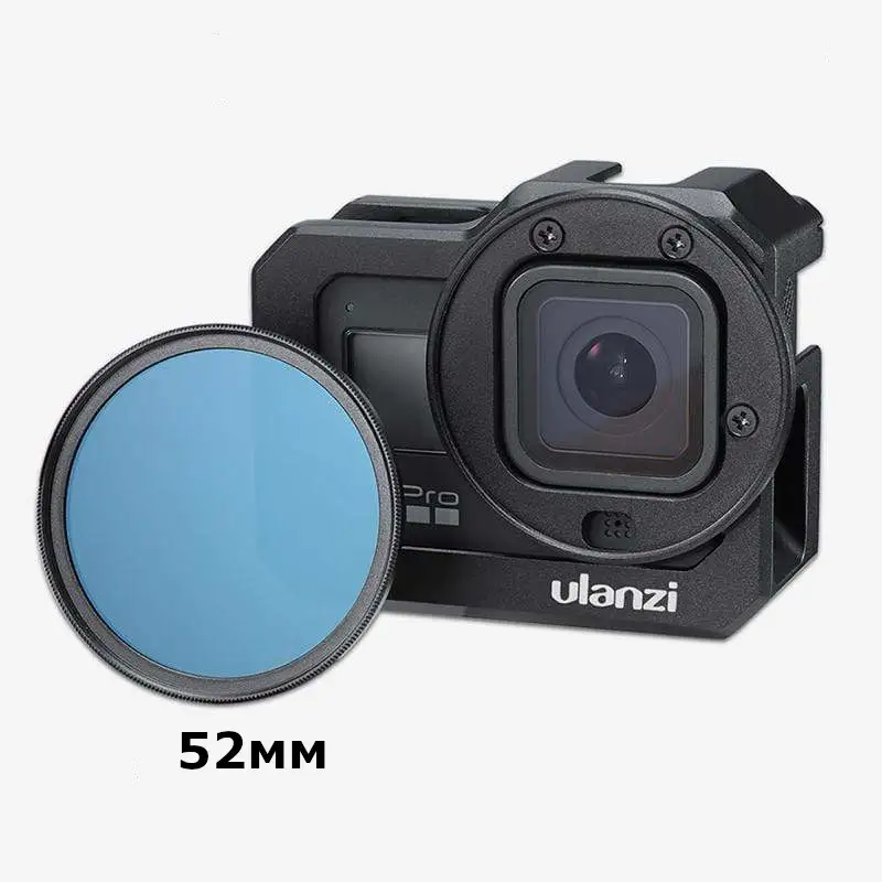 зображення установки фільтра 52мм на влог рамку GoPro 8