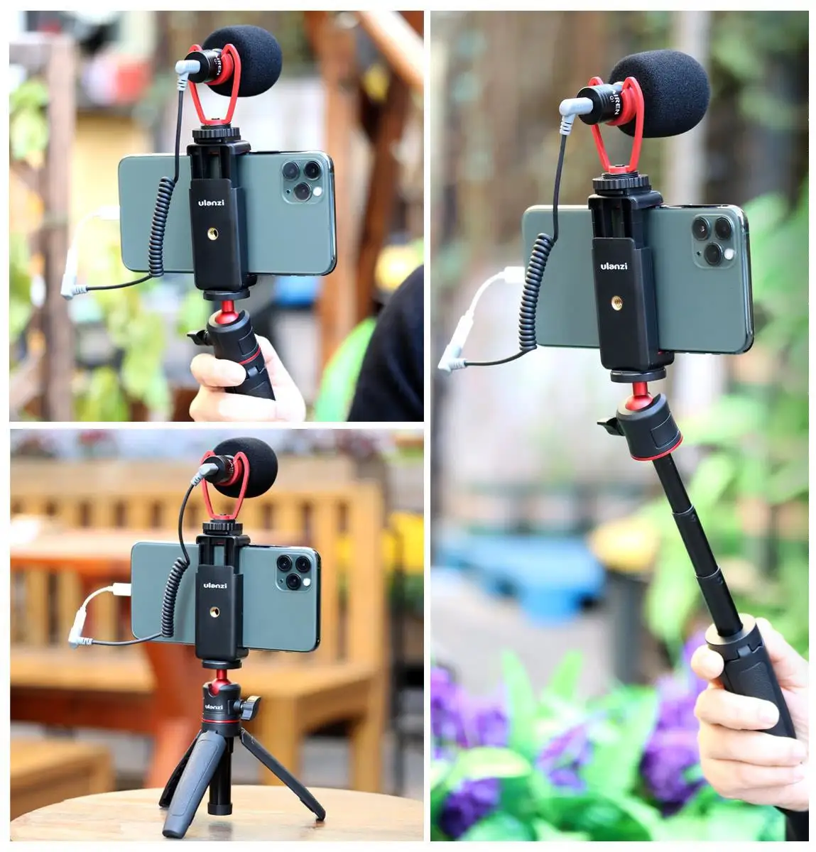 фото набора блогера для телефона Ulanzi Vlogging Super Extension Tripod Handle Outfit