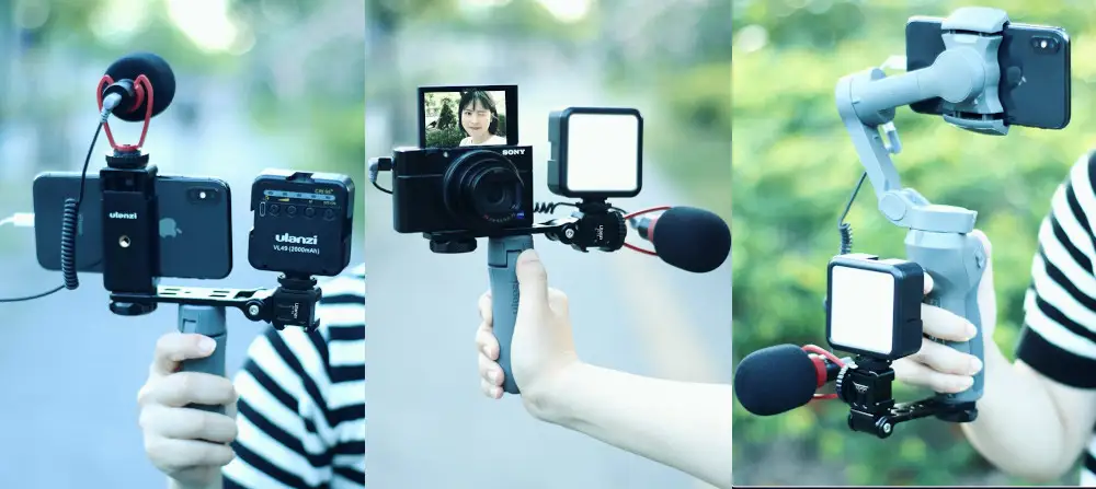 фото поворотного тройника крепление для микрофона, света на стабилизатор, штатив