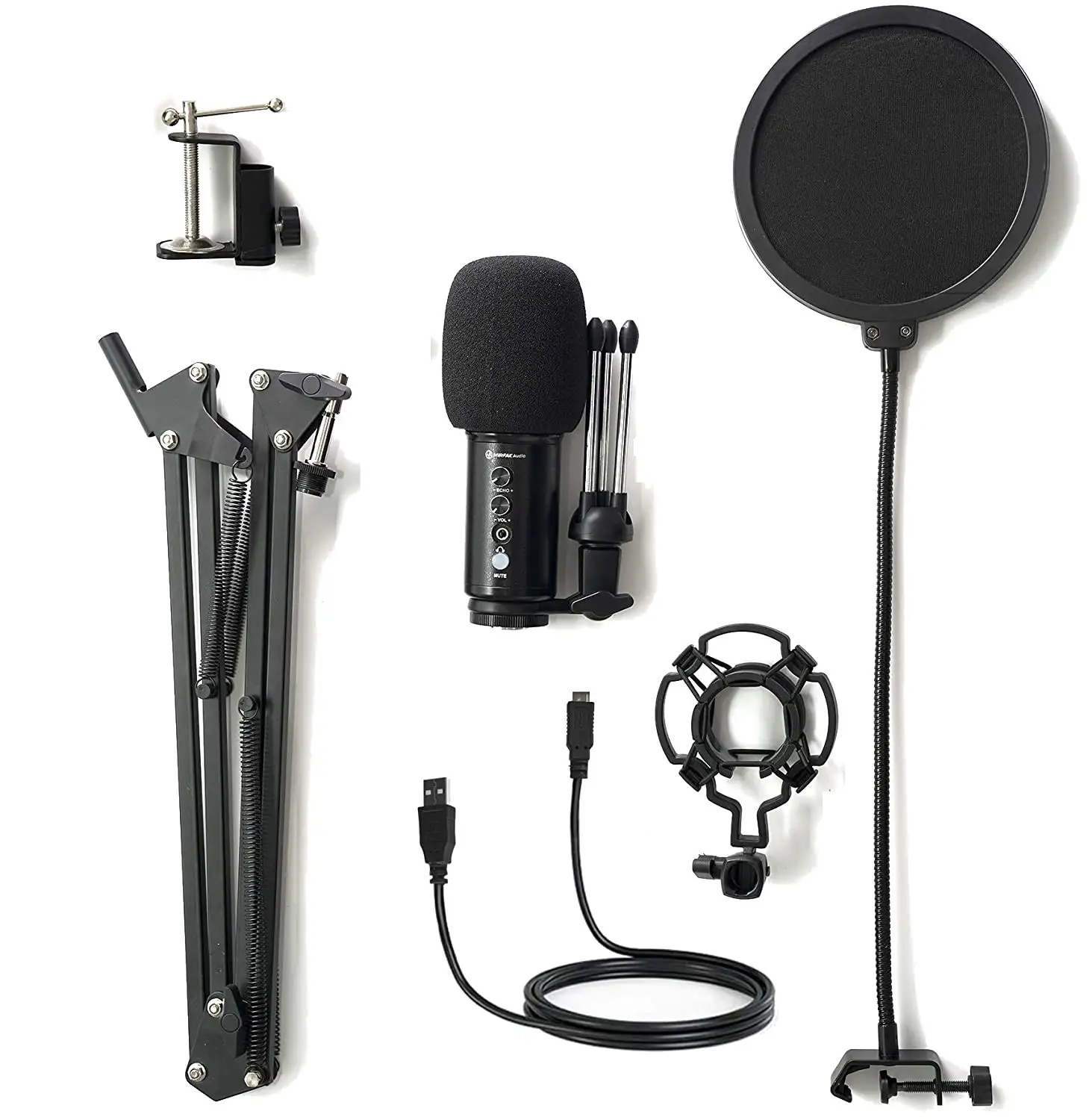 фото комплектации студийного USB микрофона Mirfak TU1