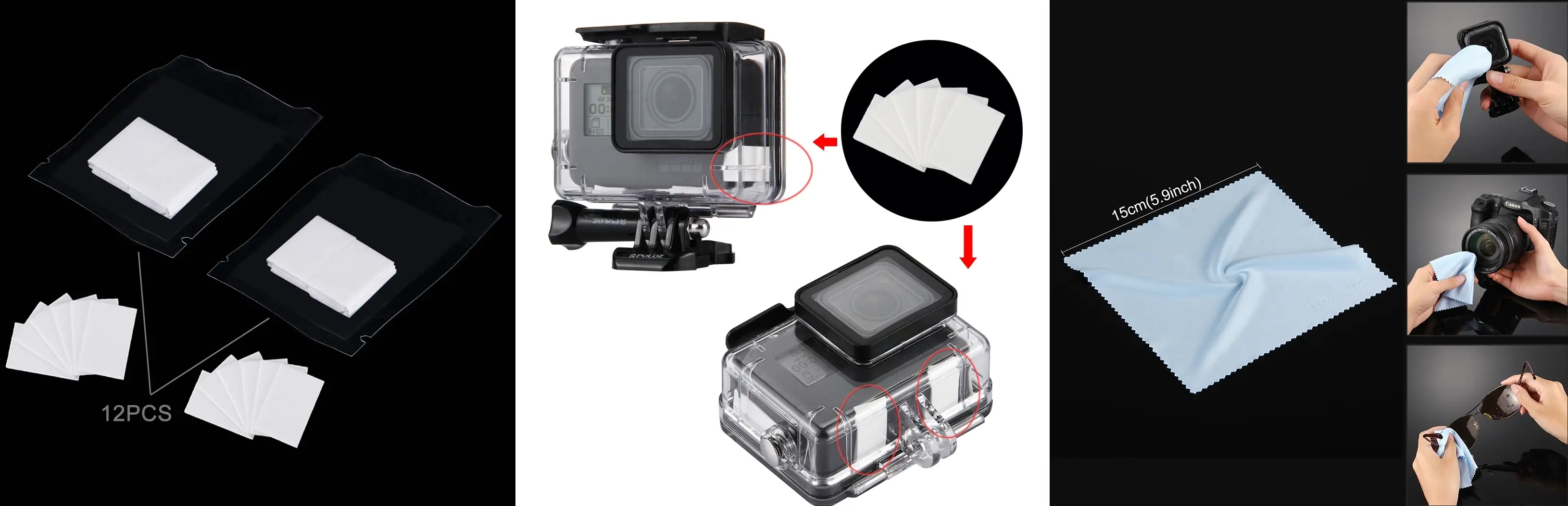 изображение вставок против запотевания для GoPro 7 Puluz PKT37