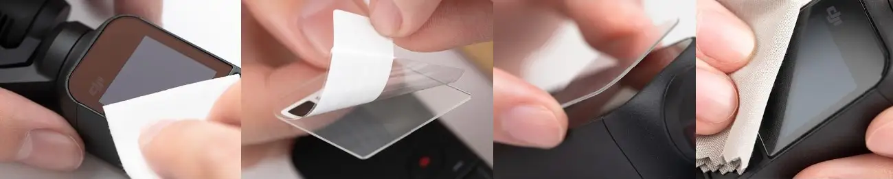 фото установки защитного стекла OSMO Pocket