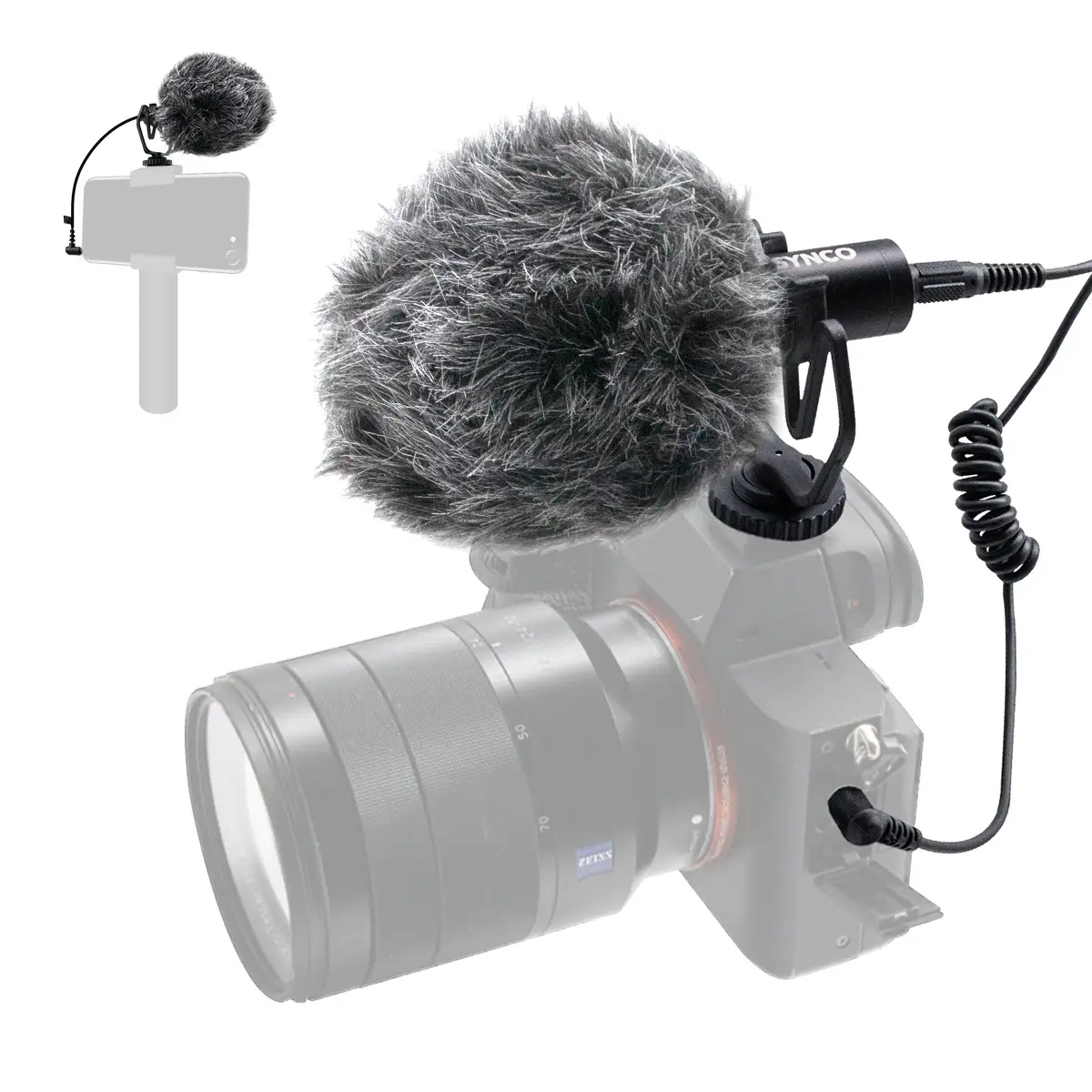 фото накамерного микрофона Synco Mic-M1 для телефона, камеры